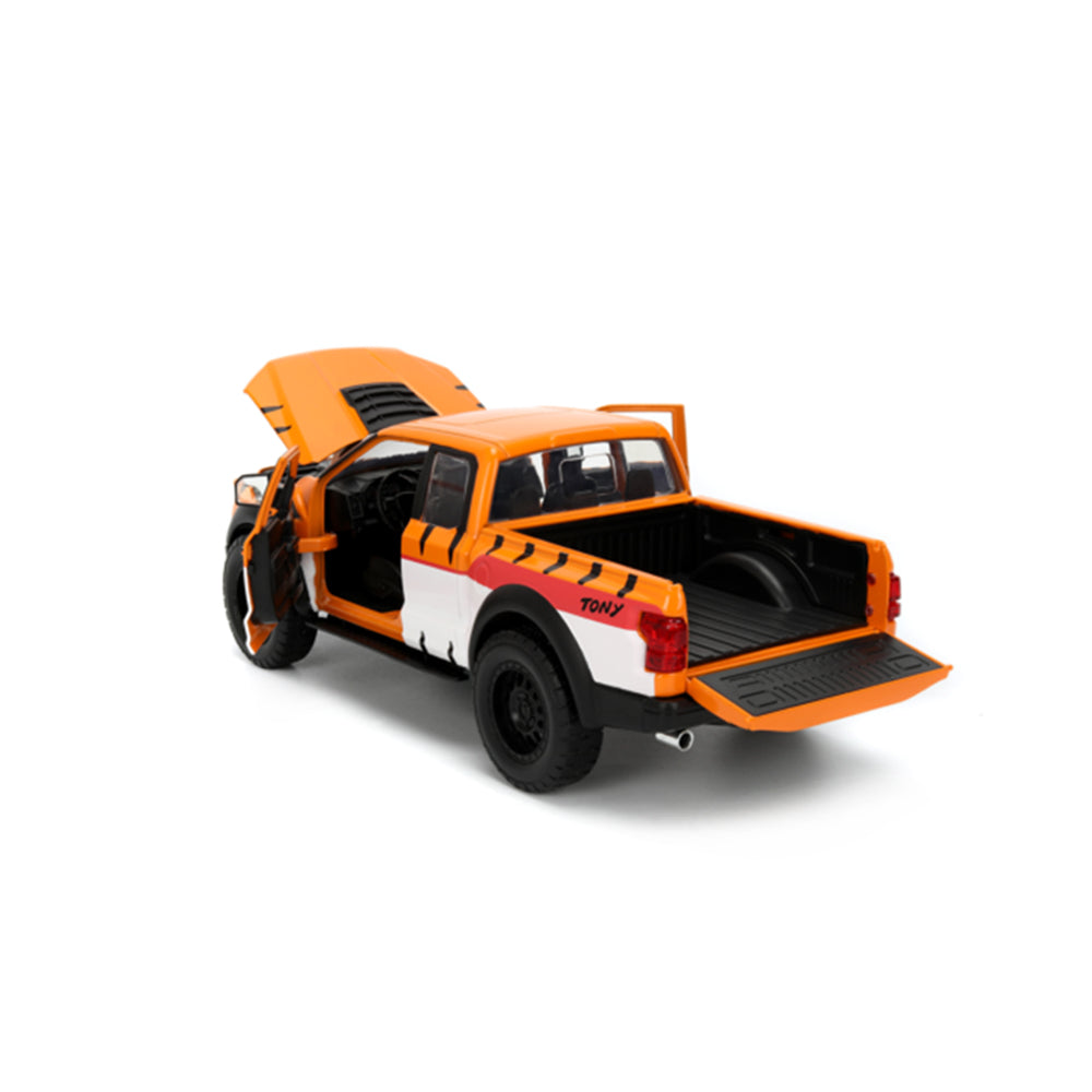 Jada 1:24 Scale Kellogs 2017 Ford F-150 Raptor Pickup With Tony The Tiger Figure Model