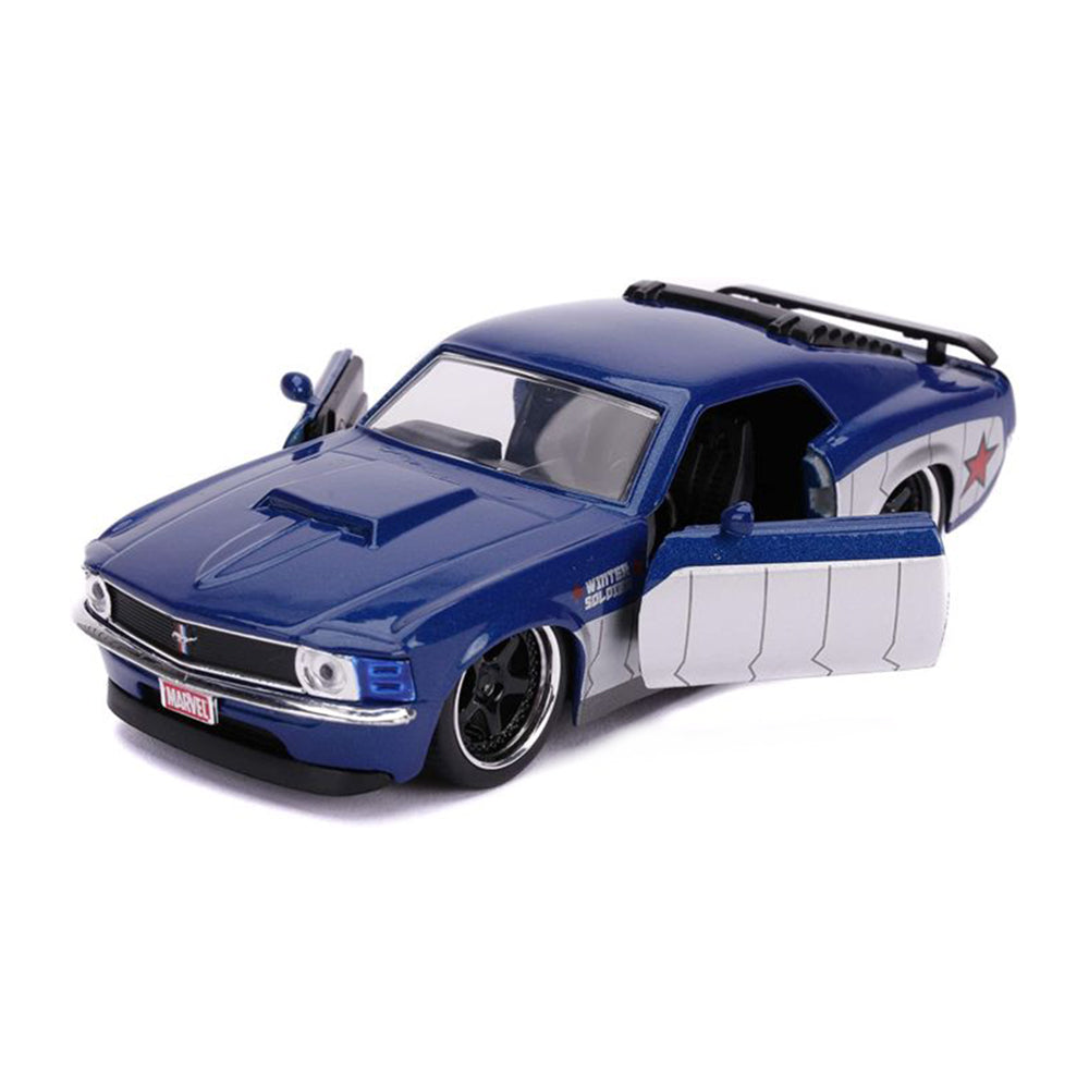 Jada 1:32 Scale Captain America Winter Soldier 1970 Ford Mustang Boss Diecast Vehicle