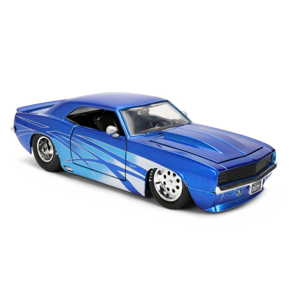 Jada 1:24 Scale Big Time Muscle 1969 Chevrolet Camaro Blue Diecast Model Car