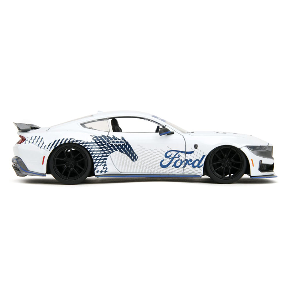 Jada 1:24 Scale Big Time Muscle 2024 Ford Mustang Dark Horse Edition White Diecast Car