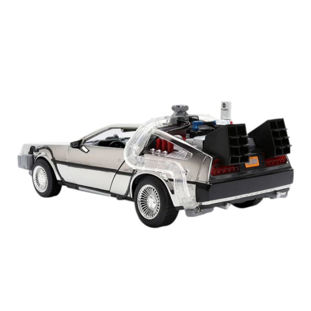 Jada 1:24 Scale Back To The Future Delorean Time Machine Chrome Diecast Car