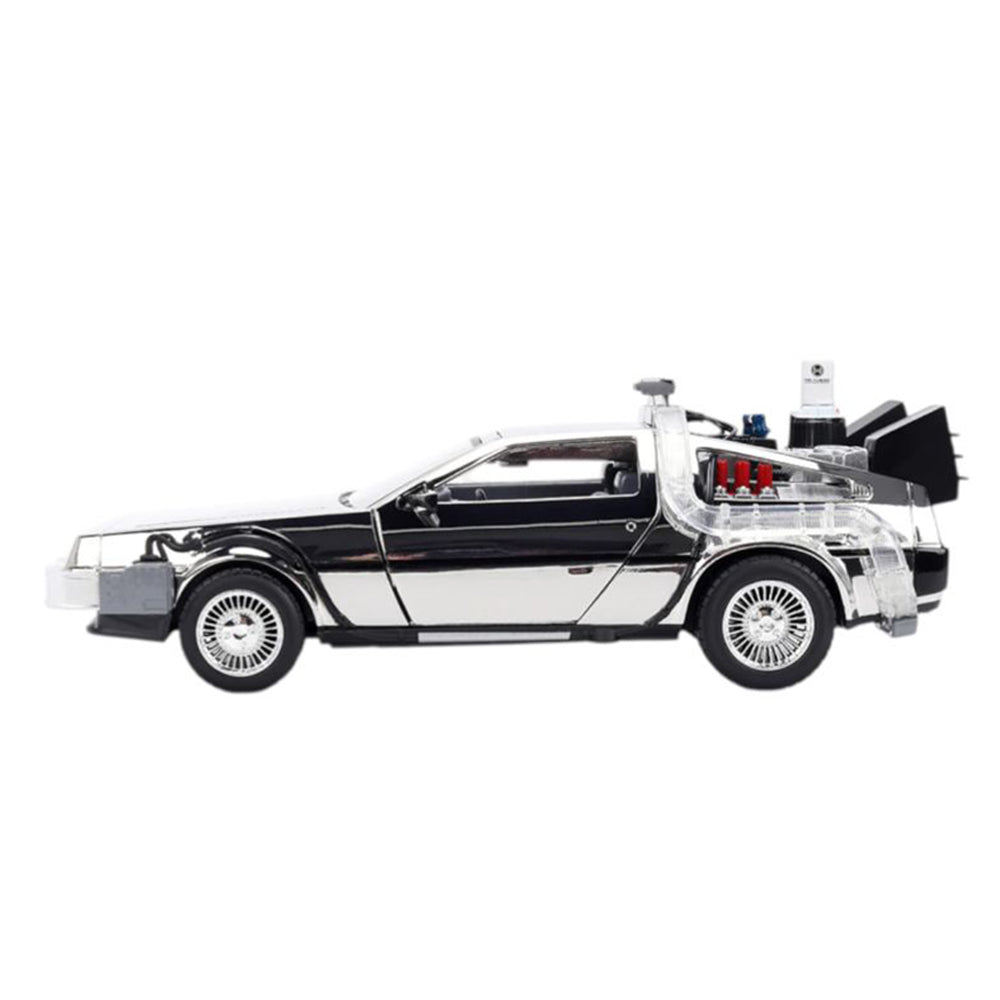 Jada 1:24 Scale Back To The Future Delorean Time Machine Chrome Diecast Car