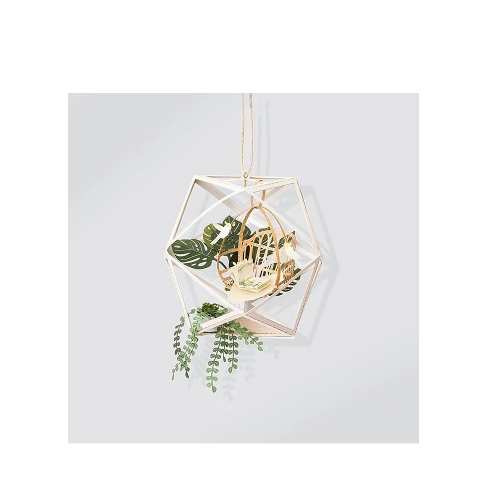 PaperNthought Ceriman Swing Chair & Parrots Paper Puzzle Model Home Decoration