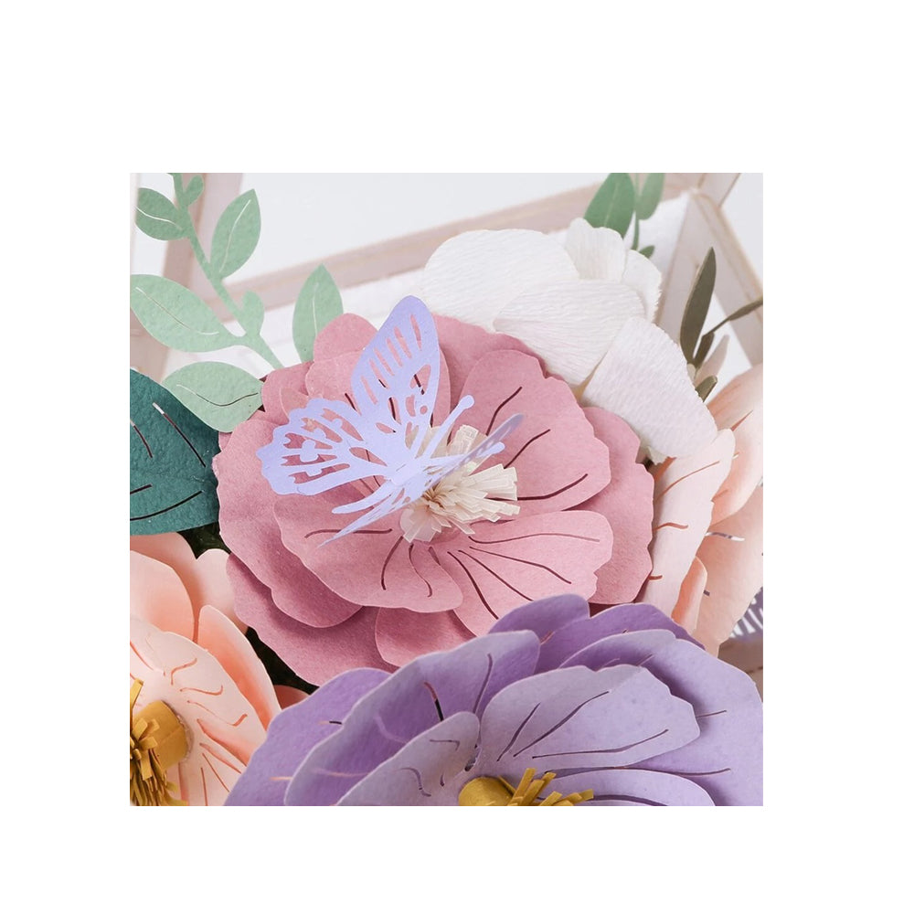 PaperNthought Flowers & Butterfly Paper Puzzle Model Kit Home Decoration