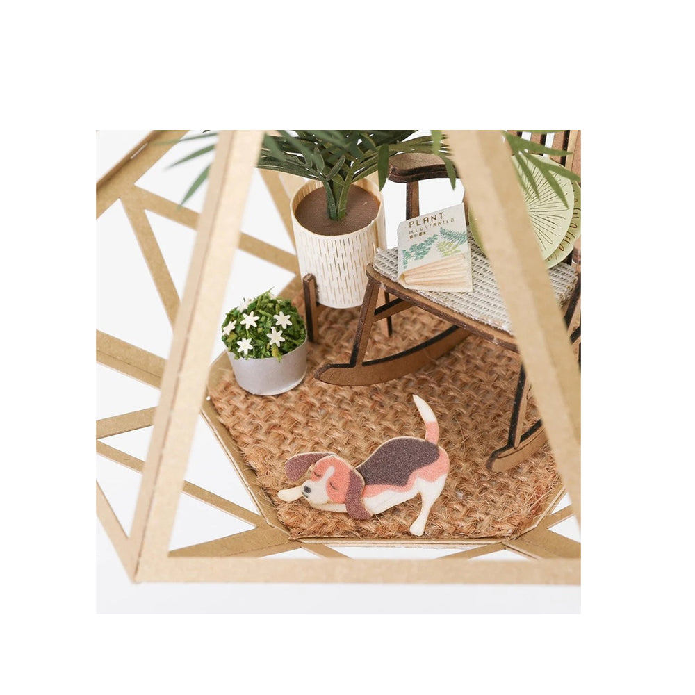 PaperNthought Palm Rocking Chair & Dog Paper Puzzle Toy Model Assembly Kit
