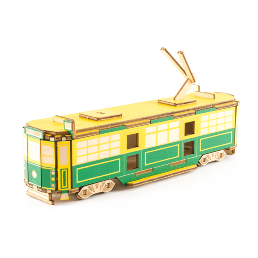 Ki-gu-mi Melbourne Tram Puzzle Plywood Wooden Art 3D Puzzle Model Kit
