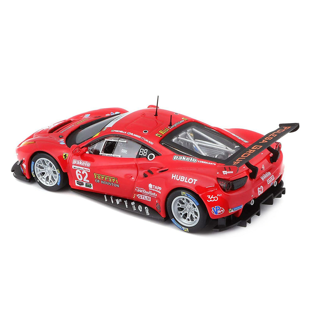 Bburago 1:43 Scale Ferrari Racing 2017 Ferrari 488 GTE #62 Red Diecast Model