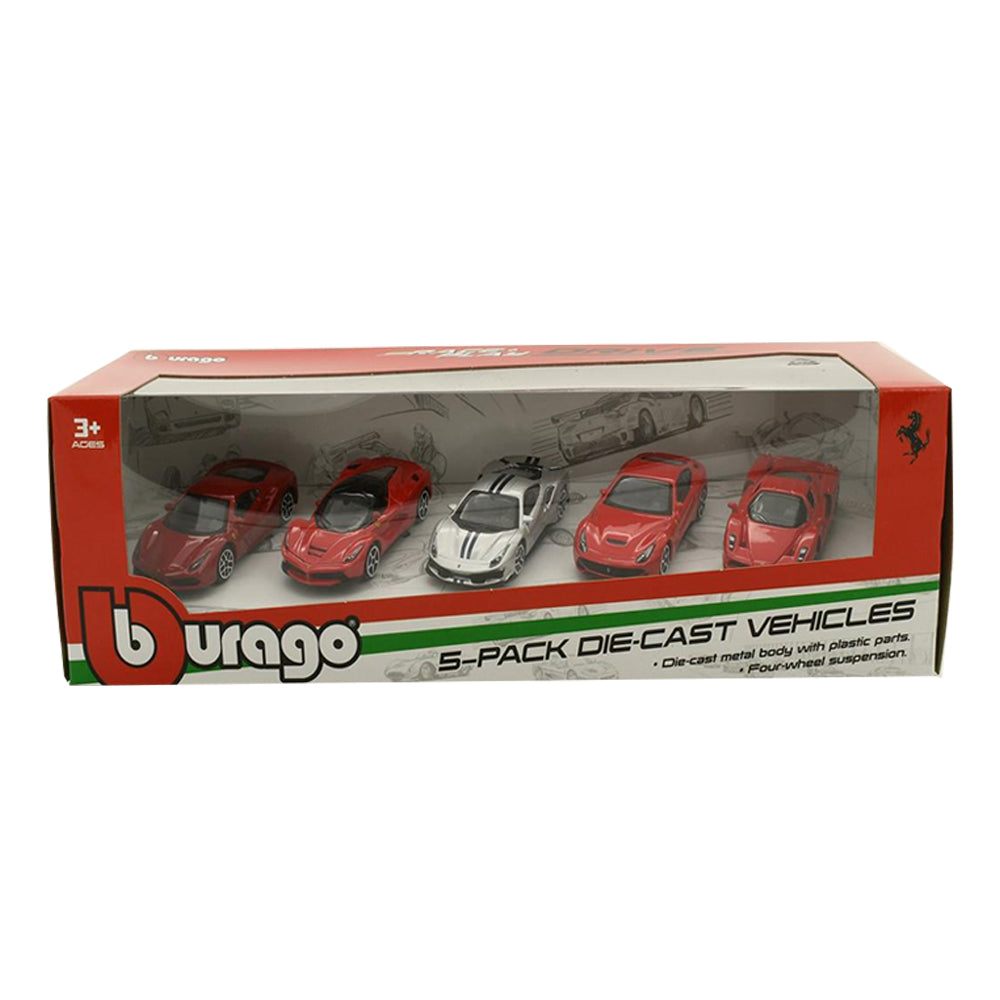 Bburago 1:64 Scale Race & Play Ferrari Drive 5 Pack Diecast Vehicle Model