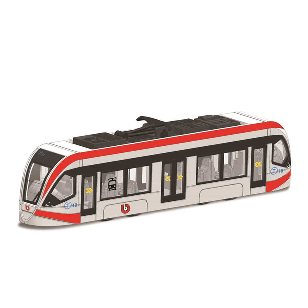 Bburago Play 19cm Intercity Tram White Red Diecast Toy Model