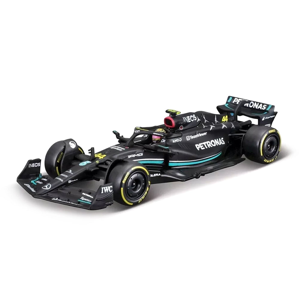 Bburago 1:43 Scale Formula Racing 2023 F1 Mercedes W14 #44 Hamilton & Helmet Car Model