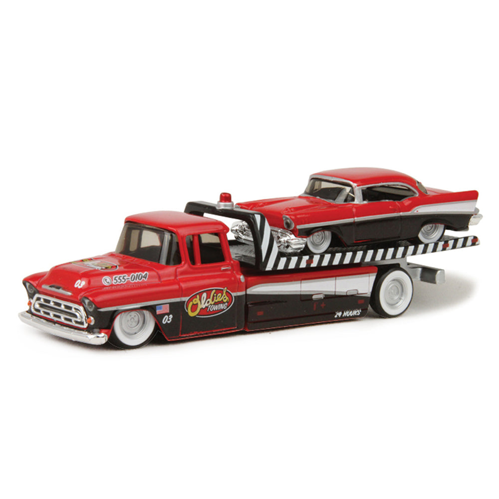Maisto 1:64 Scale 1957 Chevrolet Flatbed 1957 Chevrolet Bel Air Diecast Transport Car