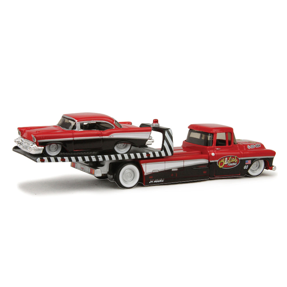 Maisto 1:64 Scale 1957 Chevrolet Flatbed 1957 Chevrolet Bel Air Diecast Transport Car