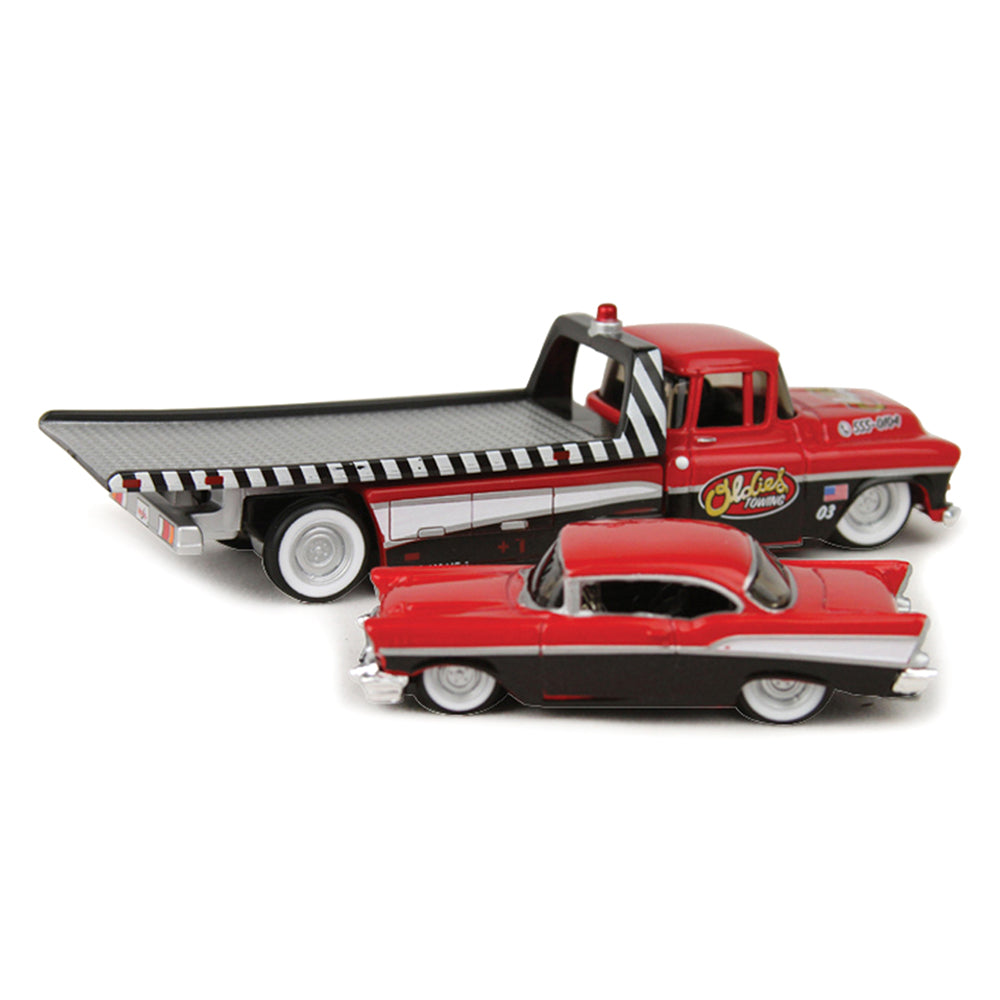 Maisto 1:64 Scale 1957 Chevrolet Flatbed 1957 Chevrolet Bel Air Diecast Transport Car