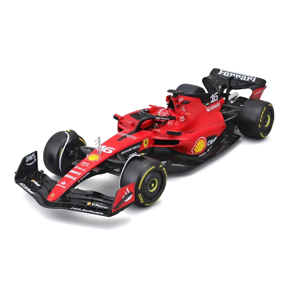 Bburago 1:24 Scale 2023 Ferrari F1 SF-23 With Helmet Leclerc #16 Diecast Car Model Kit