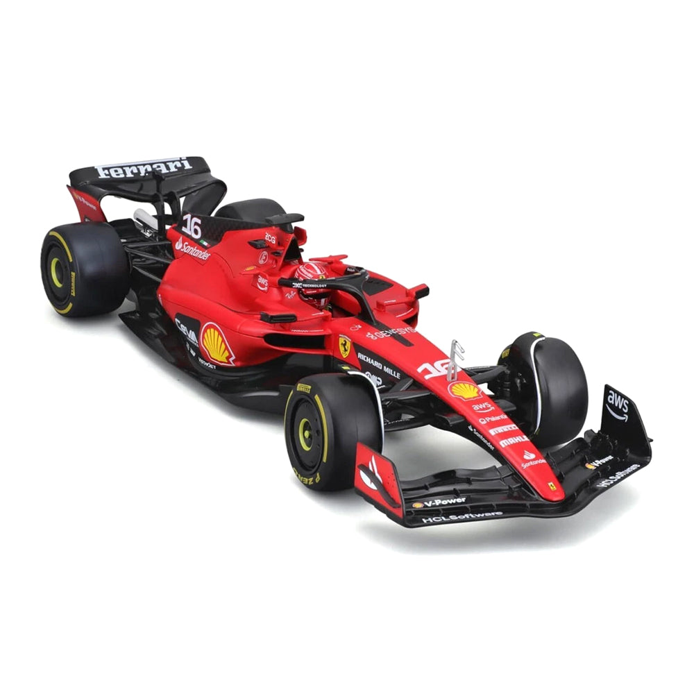 Bburago 1:24 Scale 2023 Ferrari F1 SF-23 With Helmet Leclerc #16 Diecast Car Model Kit