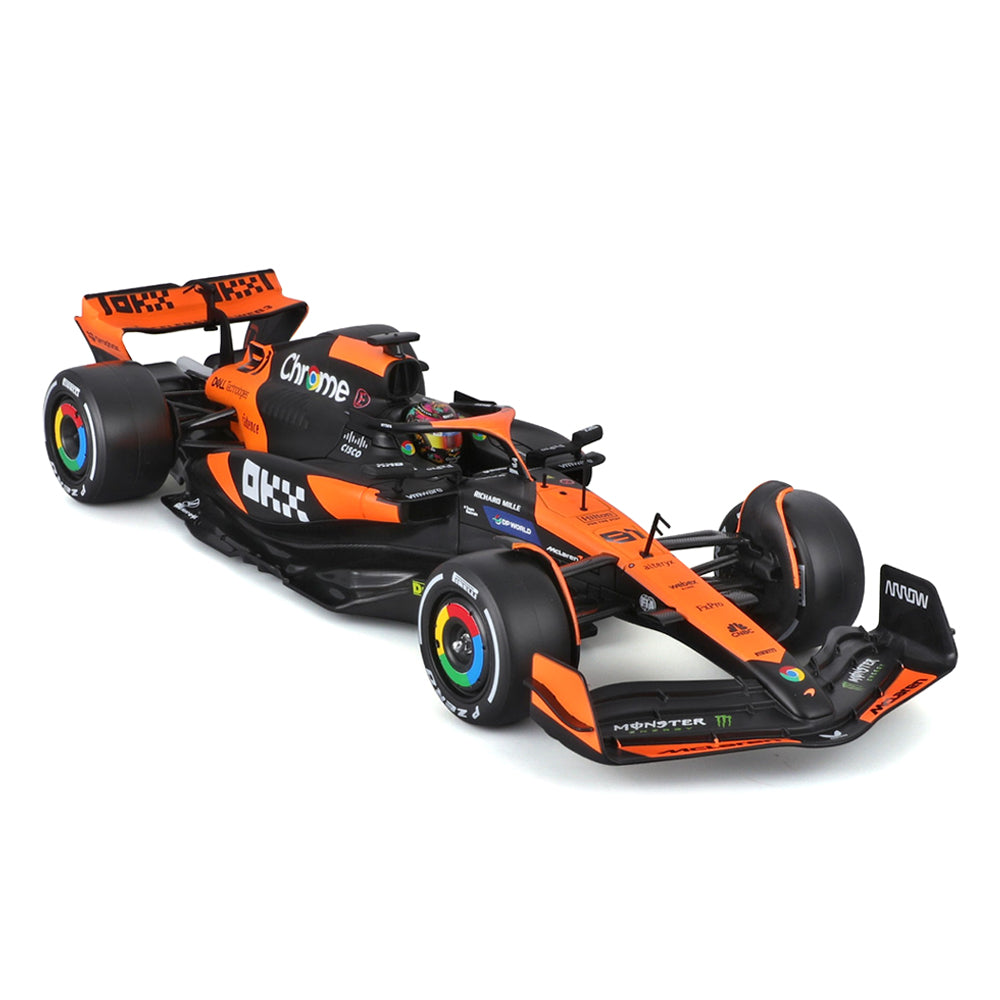 Bburago 1:24 Scale 2024 F-1 McLaren MCL38 #81 Piastri Racing Model With Showcase