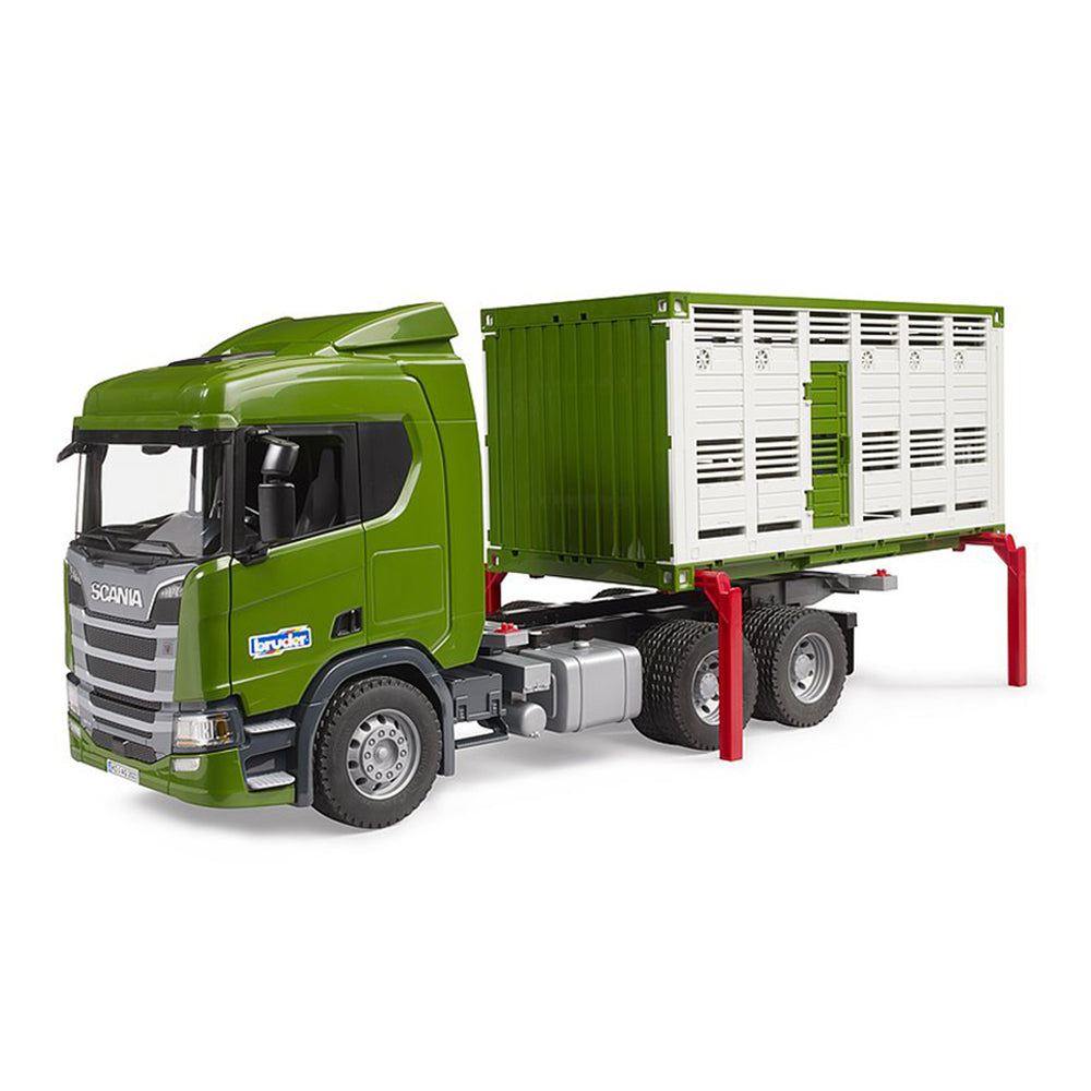 Bruder 1:16 Scale Scania Super 560R Cattle Transporter Truck With 1 Cow Model