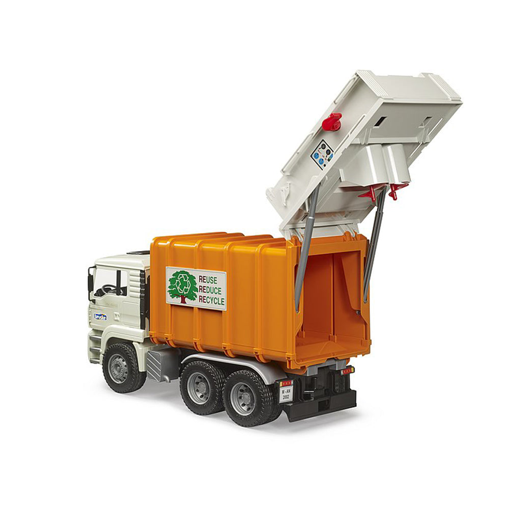 Bruder 1:16 Scale MAN TGA Rear Loading Garbage Truck With Bins Model Toy