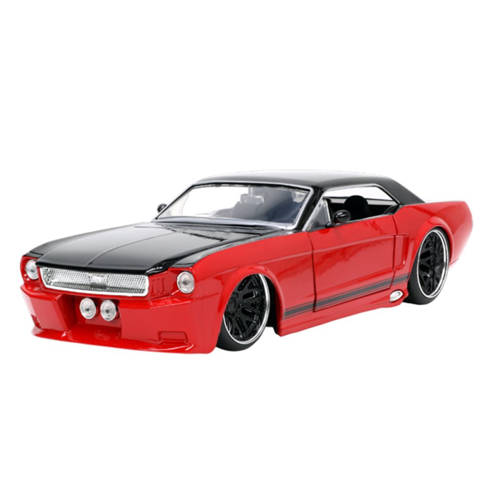 Jada 1:24 Scale Big Time Muscle 1965 Ford Mustang Red Black Diecast Vehicle