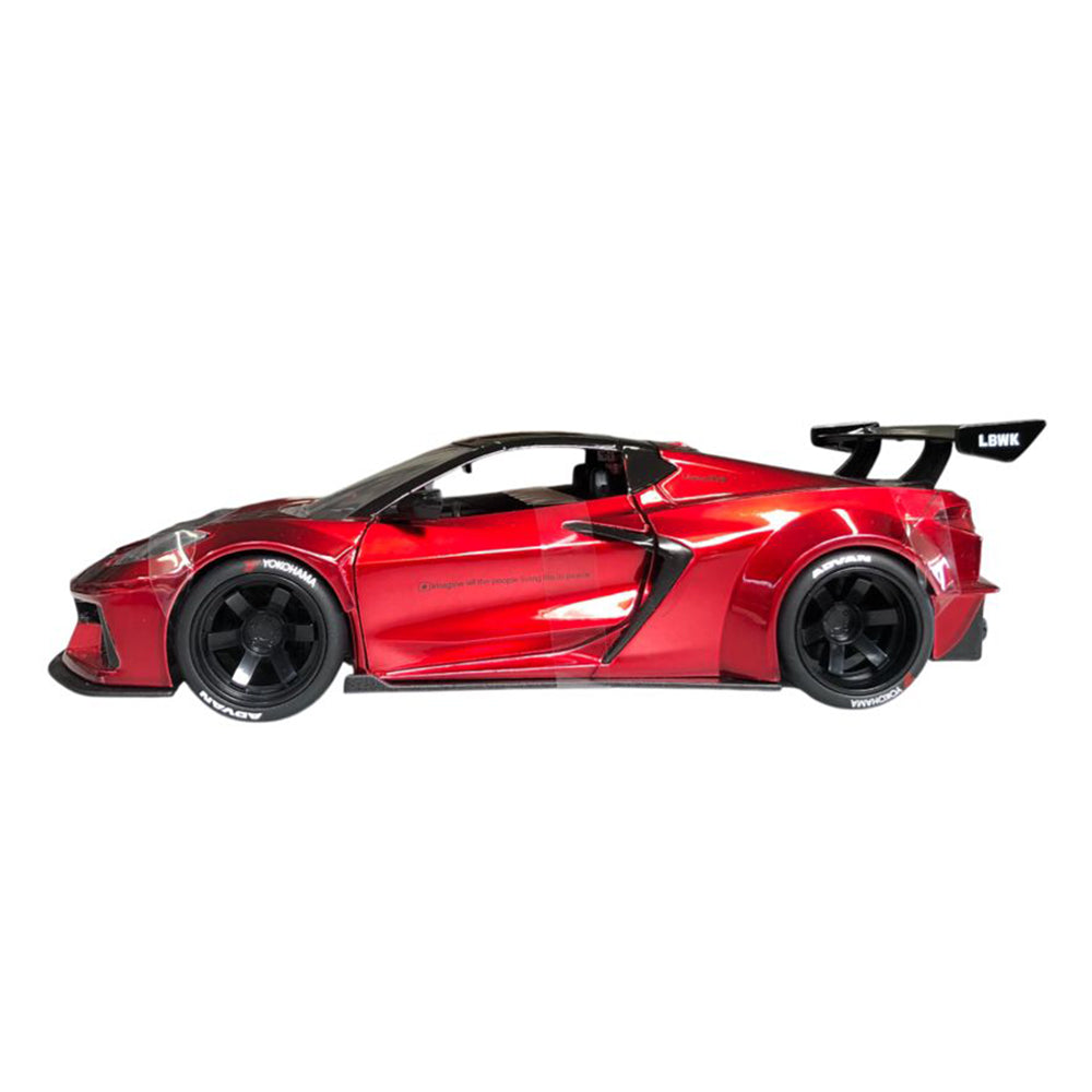 Jada 1:24 Pink Slips Chevrolet Corvette C8 Liberty Walk Red Diecast Car