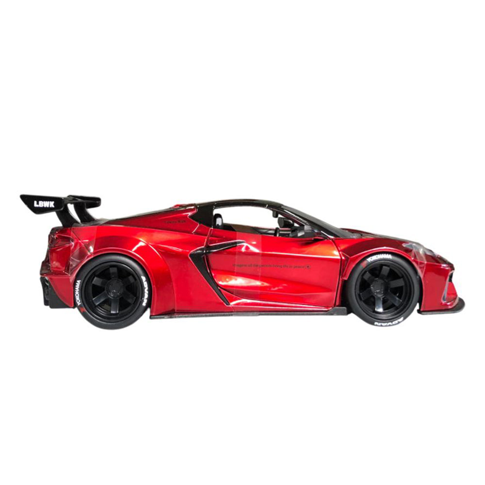 Jada 1:24 Pink Slips Chevrolet Corvette C8 Liberty Walk Red Diecast Car