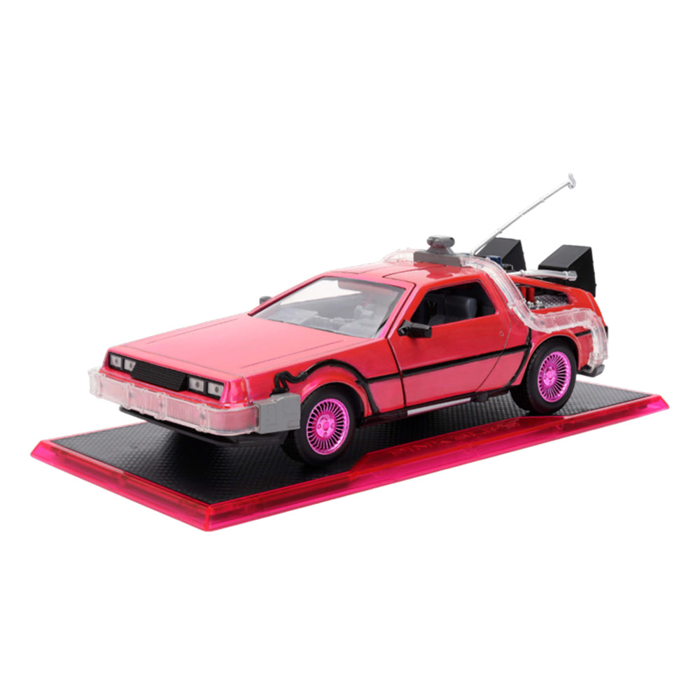 Jada 1:24 Scale Pink Slips Back To The Future Delorean Time Machine Pink Vehicle