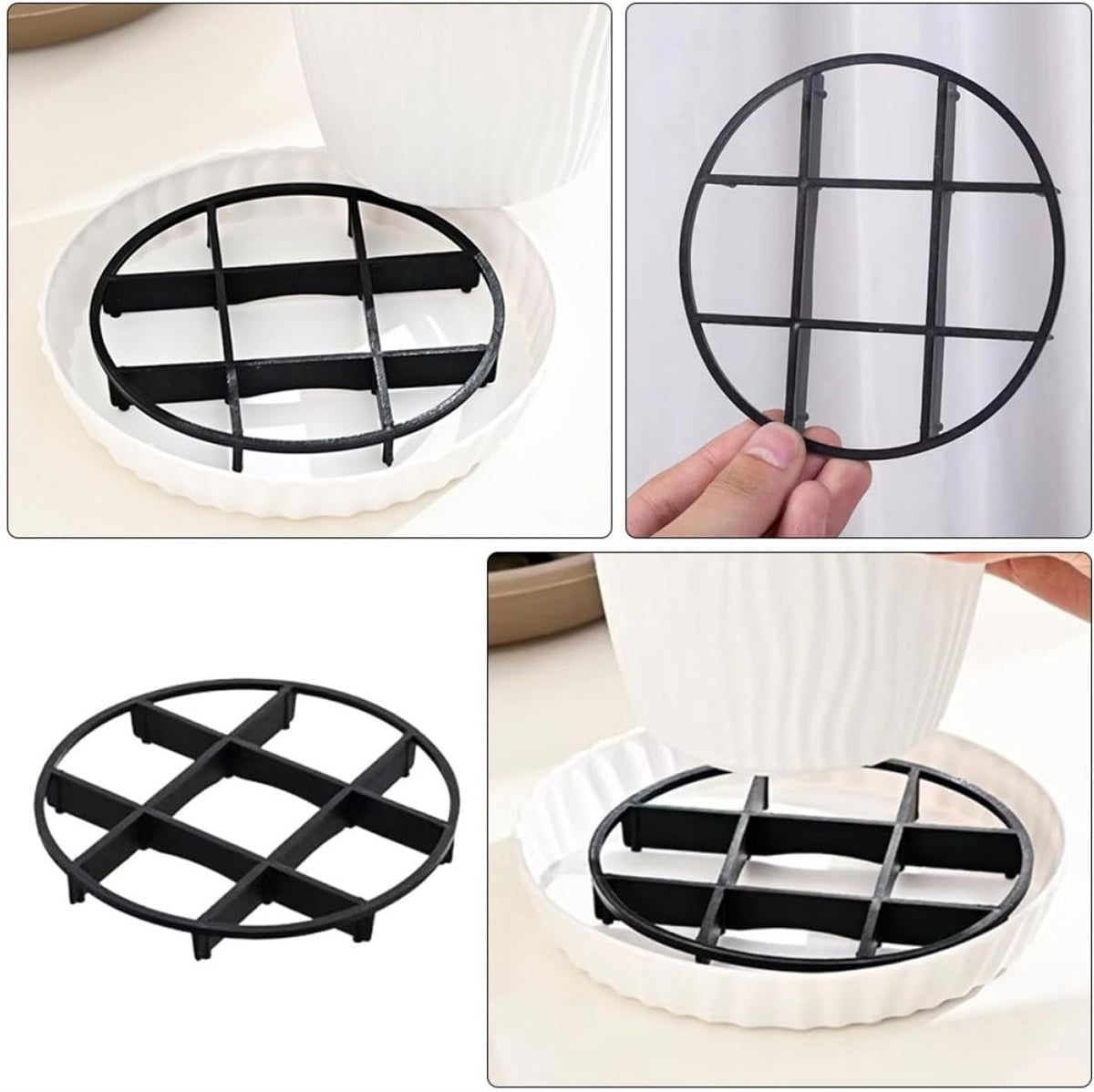 Plant Saucer Drainage Rack Stand,Tutuviw 21Pcs 3 Size Flower Pot Level Feet Elevator Support Holder,Plant Stands for Flower Pot Prevention Drainage,Reusable Mesh Pad,Raises Protector Plant Trivet