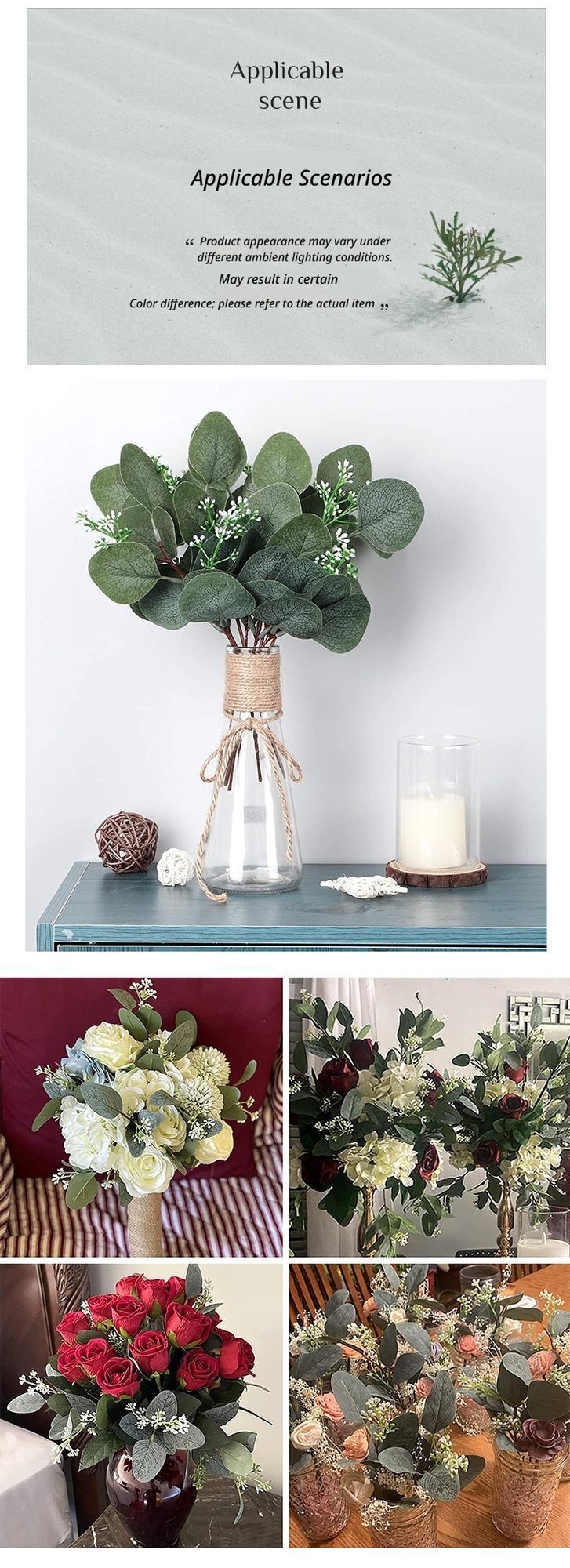 Artificial-flower-Three-leaf-plant-43cm-per-unit