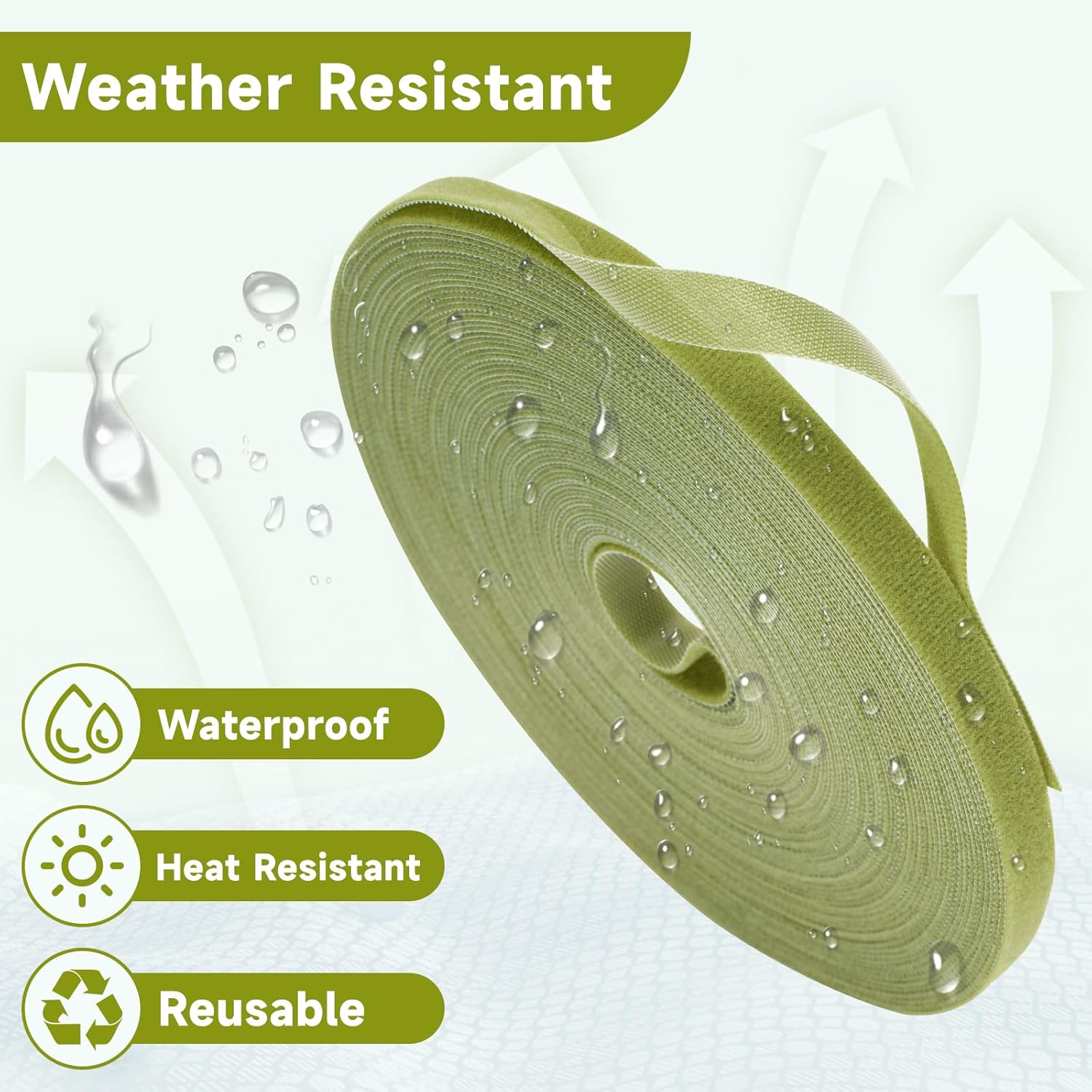 Garden Ties Plant Tape Ties Nylon Plant Tape Strap 65.6 Feet Plant Support Tape Reusable Garden Tape 1/2'' Army Green Plant Tape For Climbing Plants,Tomato,Vines,Cables,Flowers,Indoor Outdoor