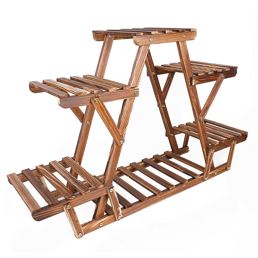Upgraded Thick Wood Indoor Plant Stand with Flower Planter Shelves