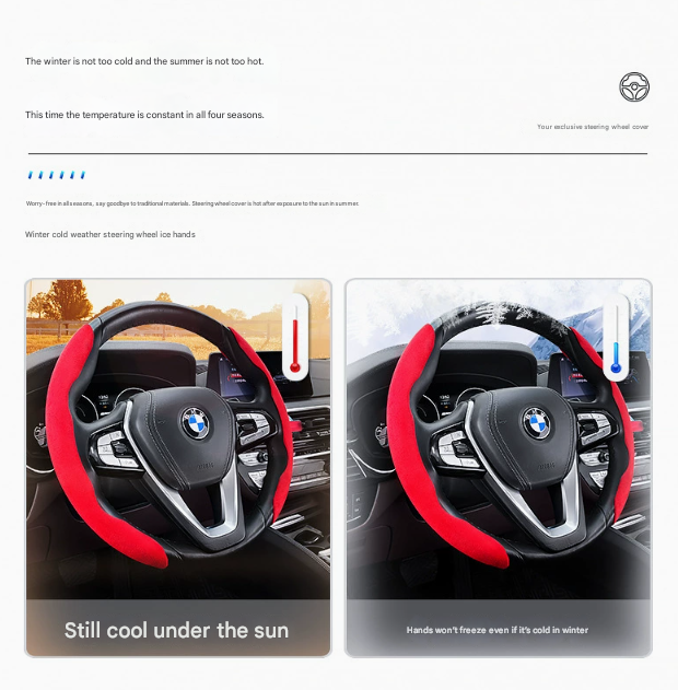 2 PCS Black Steering Wheel Cover - Soft and Comfortable, Fits 38cm Diameter Steering Wheels