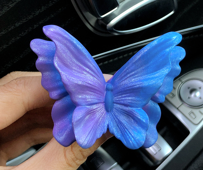 Aurora Purple Butterfly Set of 3 Butterfly Car Air Vent Clips - Decorative Scent Diffuser Ornaments
