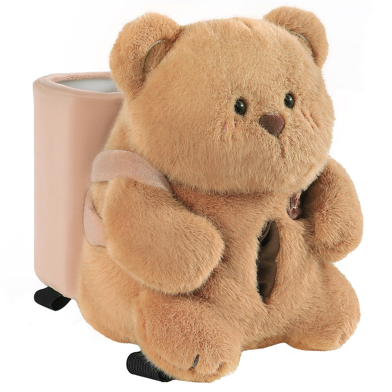 Adorable Bear Tissue Holder for Car - Plush Toy with Storage