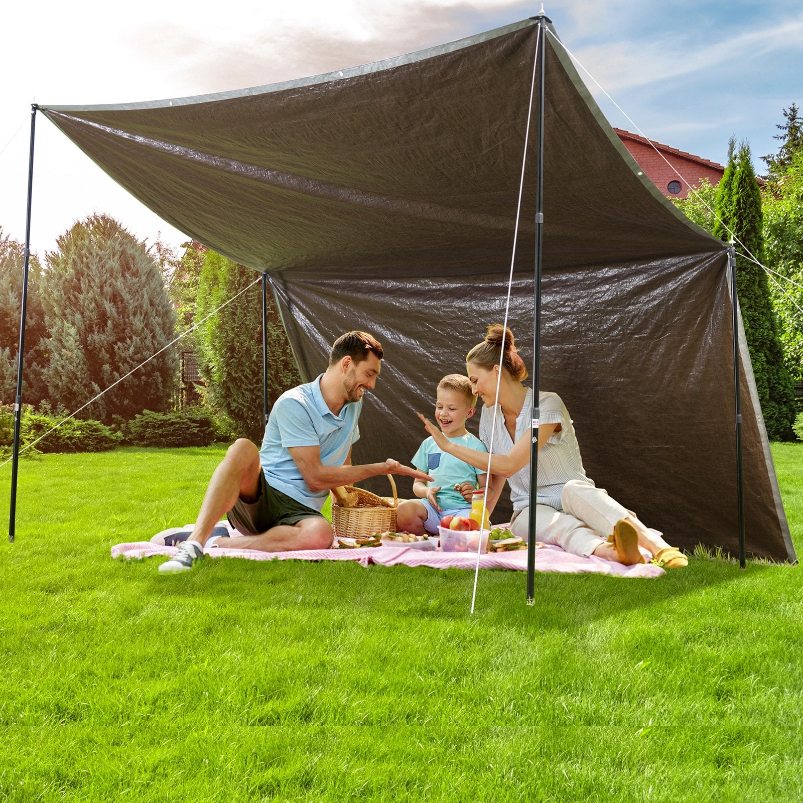 VEVOR Tarp Waterproof Tarpaulin 20 x 30 ft 10 Mil Plastic Poly Tear UV Resistant