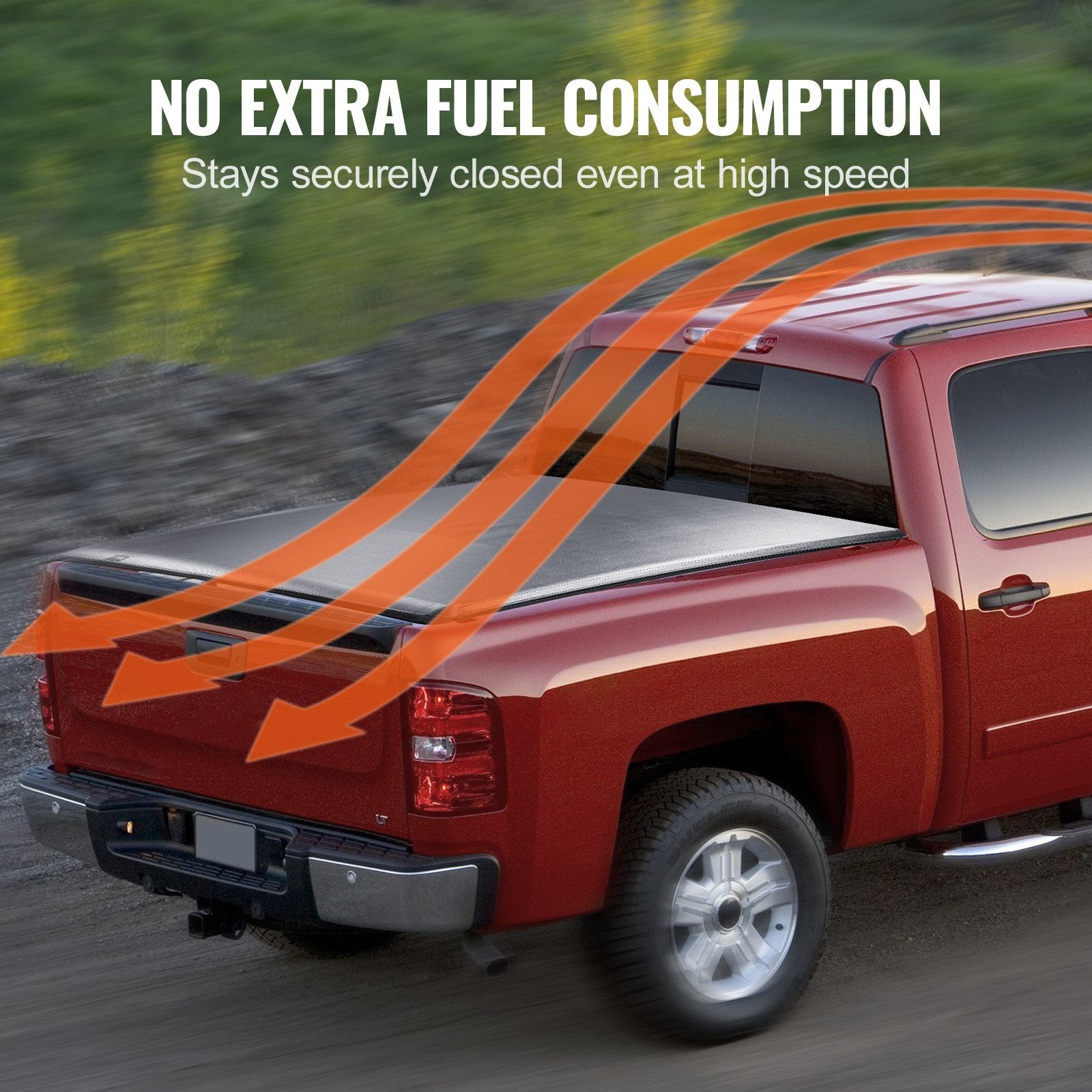 VEVOR Truck Bed Cover, Roll Up Truck Bed Tonneau Cover, Compatible with 2014-2024 Chevy Silverado / GMC Sierra 1500, for 2m x 1.6m / 2m x 1.6m Bed, Soft PVC material, Roll Up Tonneau Cover