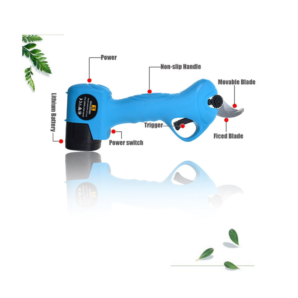 25mm 16.8V Cordless Rechargeable Electric Pruning Shears Secateur Branch Cutter