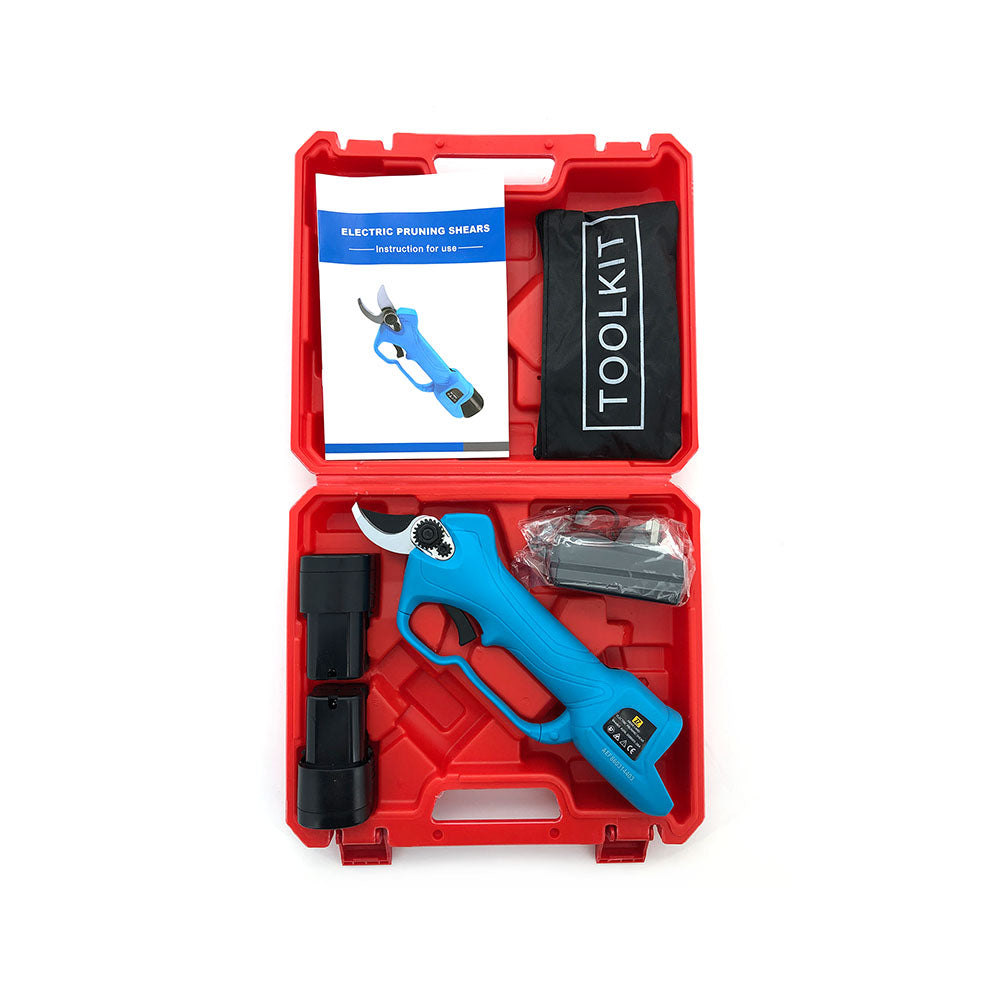 28mm Cordless Rechargeable Electric Pruning Shears Secateur Branch Cutter Blue