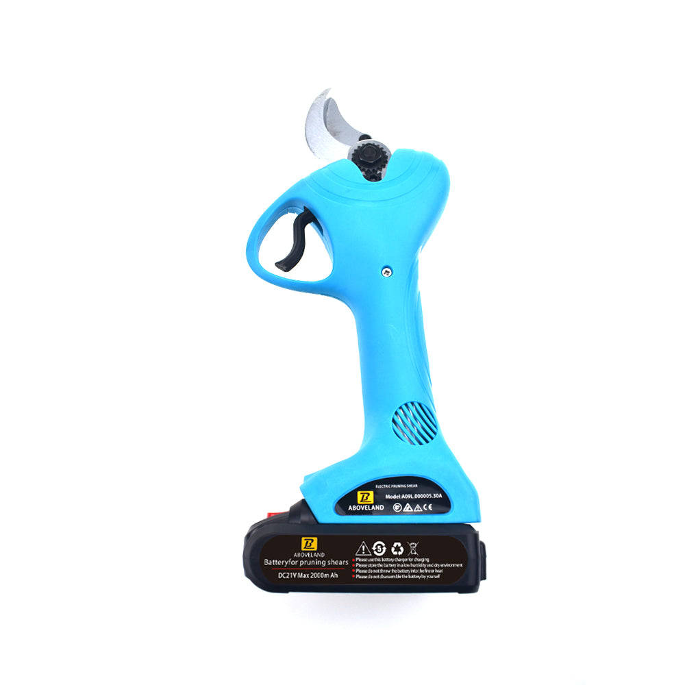30mm Cordless Rechargeable Electric Pruning Shears Secateur Branch Cutter Blue