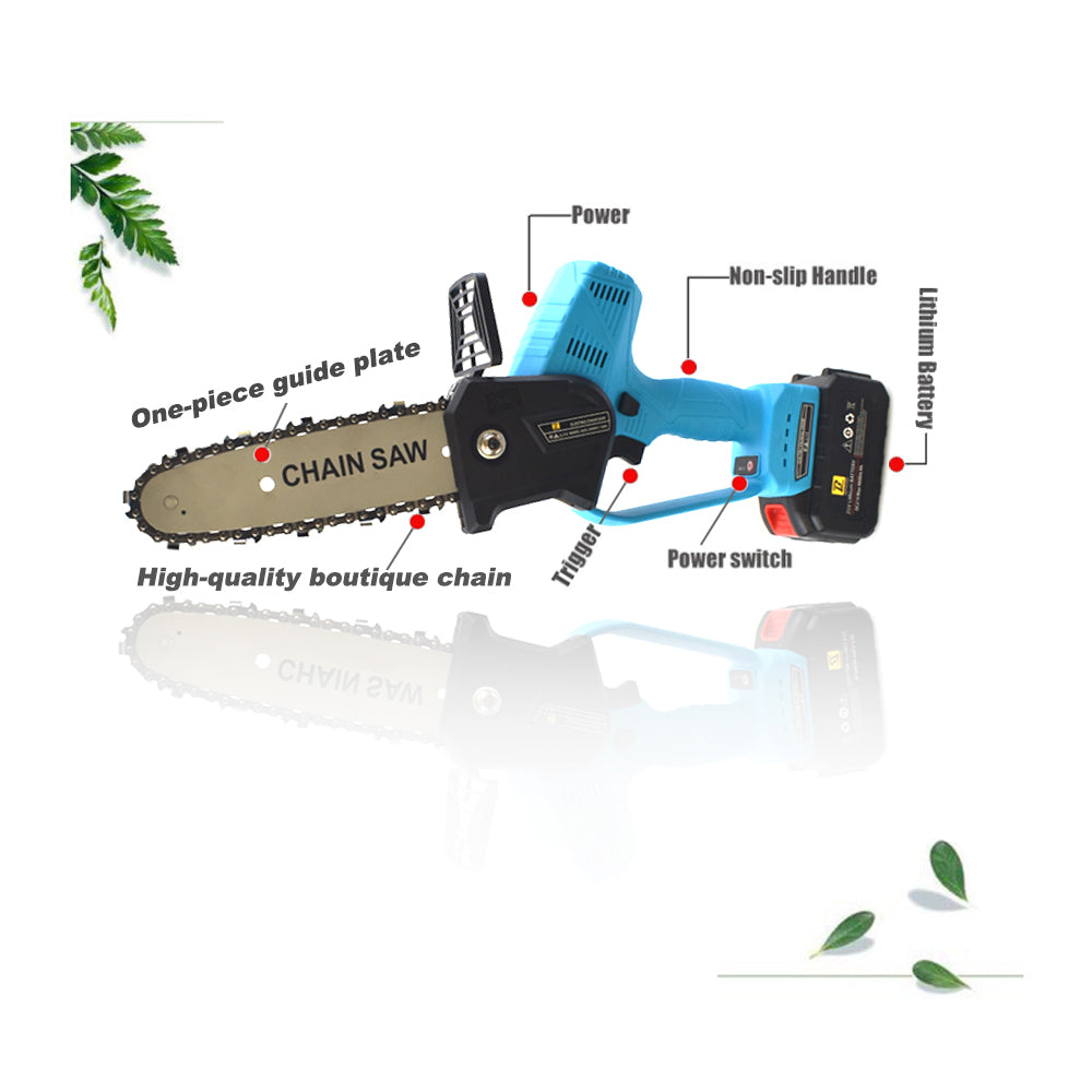 180mm Electric Cordless Chainsaw Chain Saw Pruning Shears Wood Cutting AU