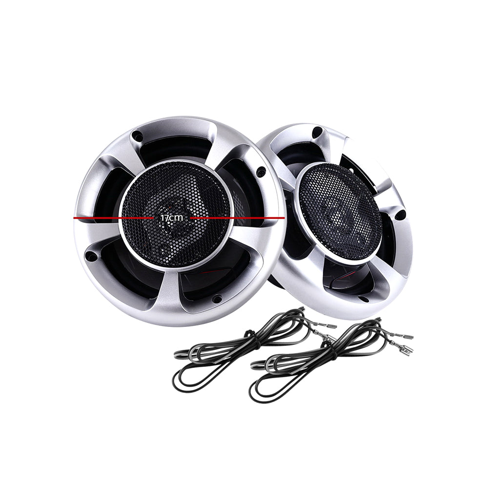 Giantz Set of 2pcs 6.5inch LED Light Car Speakers