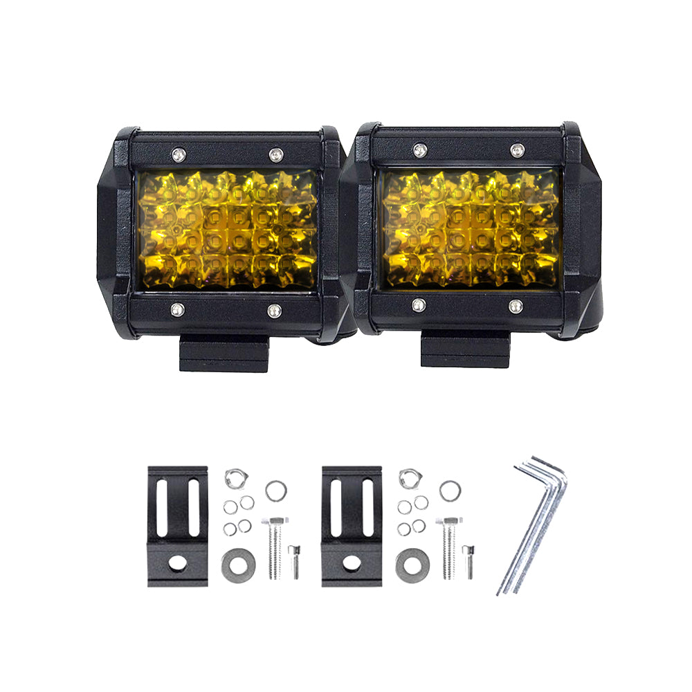 2x 4 inch Spot LED Work Light Bar Philips Quad Row 4WD Fog Amber Reverse Driving
