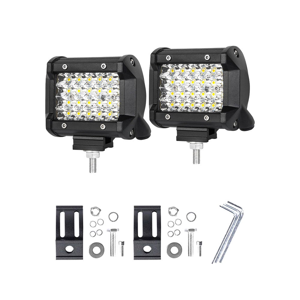 Pair 4 inch Spot LED Work Light Bar Philips Quad Row 4WD 4X4 Car Reverse Driving
