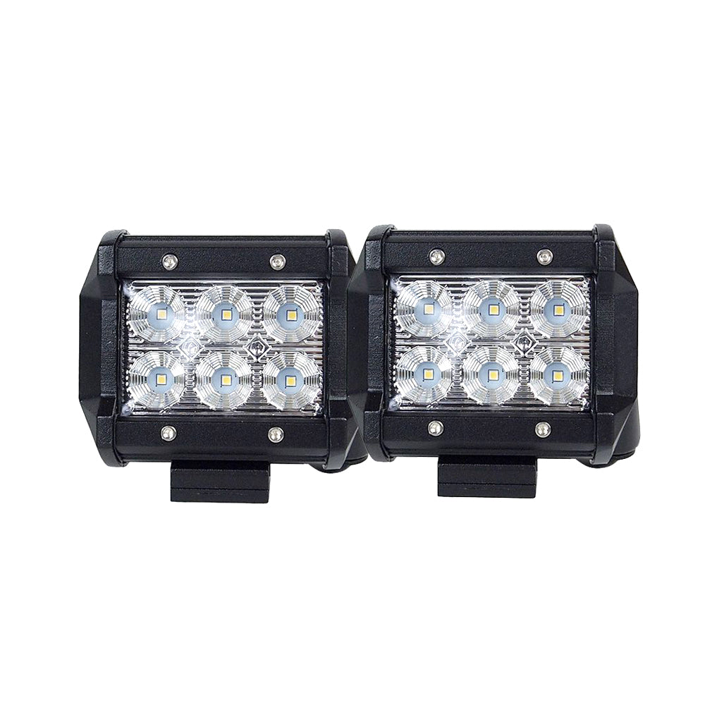 Pair 4 inch CREE LED Work Light Bar Flood Beam Offroad Driving Lamp Reverse Fog