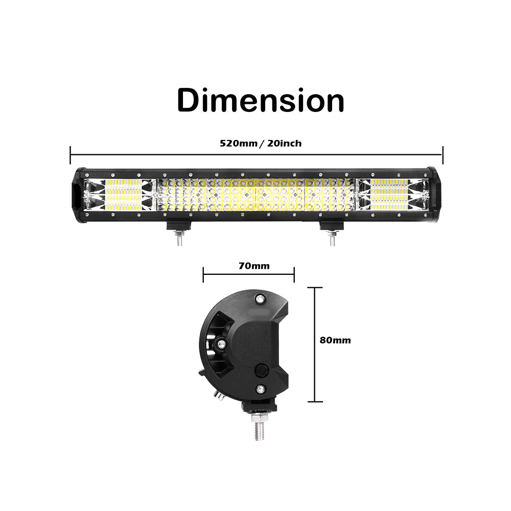 20 Inch Philips LED Light Bar Quad Row Combo Beam 4x4 Work Driving Lamp 4wd