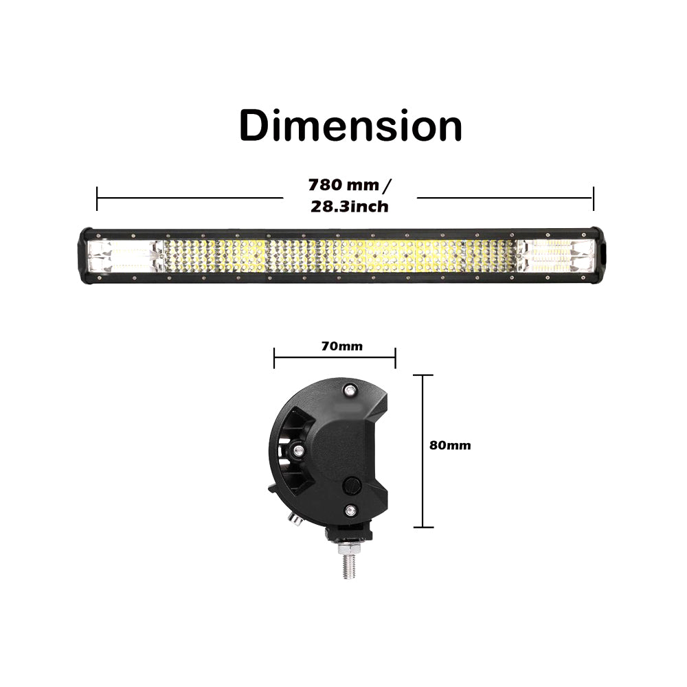 28 Inch Philips LED Light Bar Quad Row Combo Beam 4x4 Work Driving Lamp 4wd