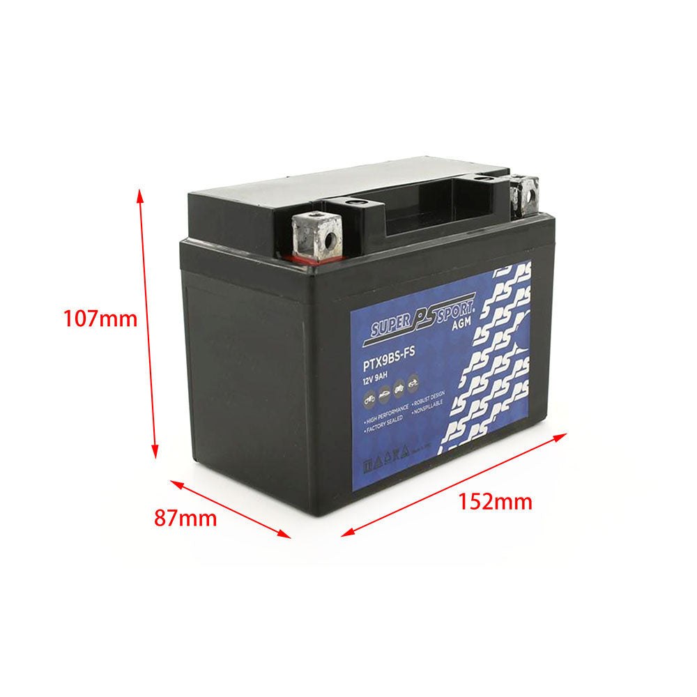Power Sonic Super Sport AGM Battery 12V Fit Kawasaki Ninja 1000 ABS Honda KTM Suzuki Triumph etc.