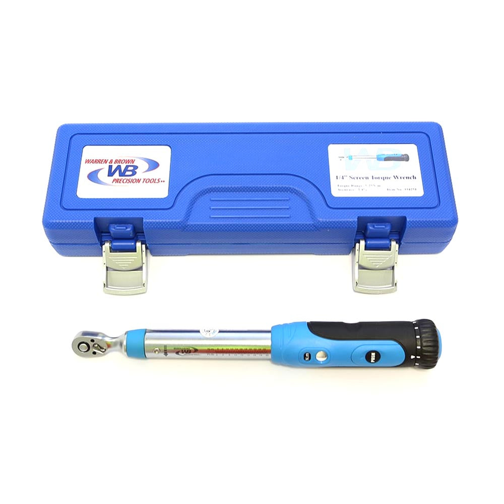 Warren & Brown W002 Convex Screen Torque Wrench 5-25Nm 1/4" Square Drive Auto Reset Scale