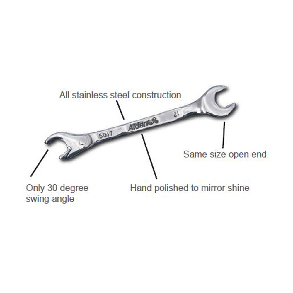 Warren & Brown 3 Piece Alden Open Ratchet Wrench Set-Metric Smallest Swing Angle Head Size