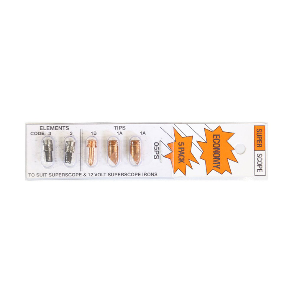 Warren & Brown Superscope Iron Tip & Element Pack Suit 12V Superscope & Black Superscope
