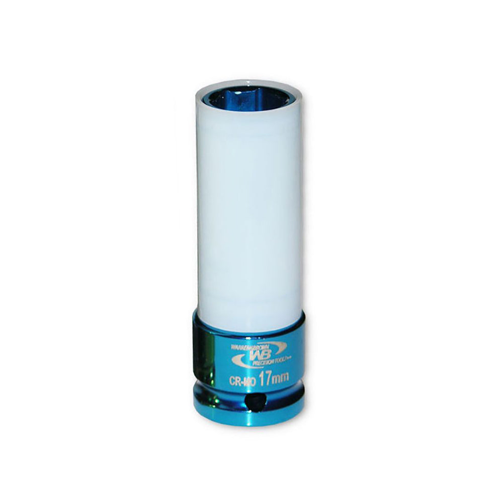 Warren & Brown 1/2" Square Drive 17mm Thin Wall Wheel Deep Impact Socket Blue